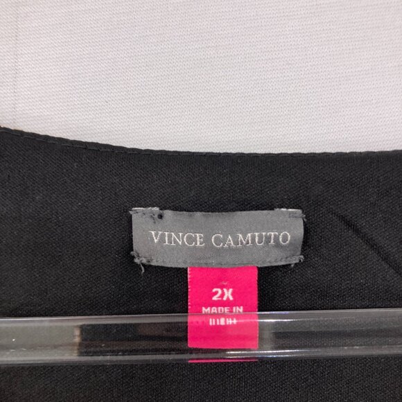 New Vince Camuto size 2X Gold Black Metallic V Neck Soft Flowy Blouse Evening - Picture 2 of 10